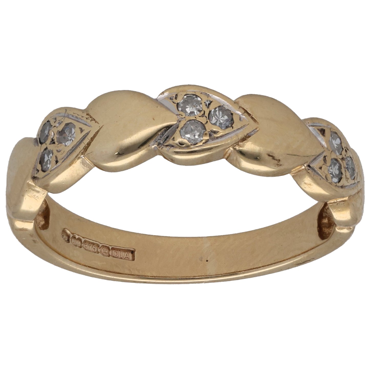 9ct Gold 0.09ct Diamond Alternative Ring Size N