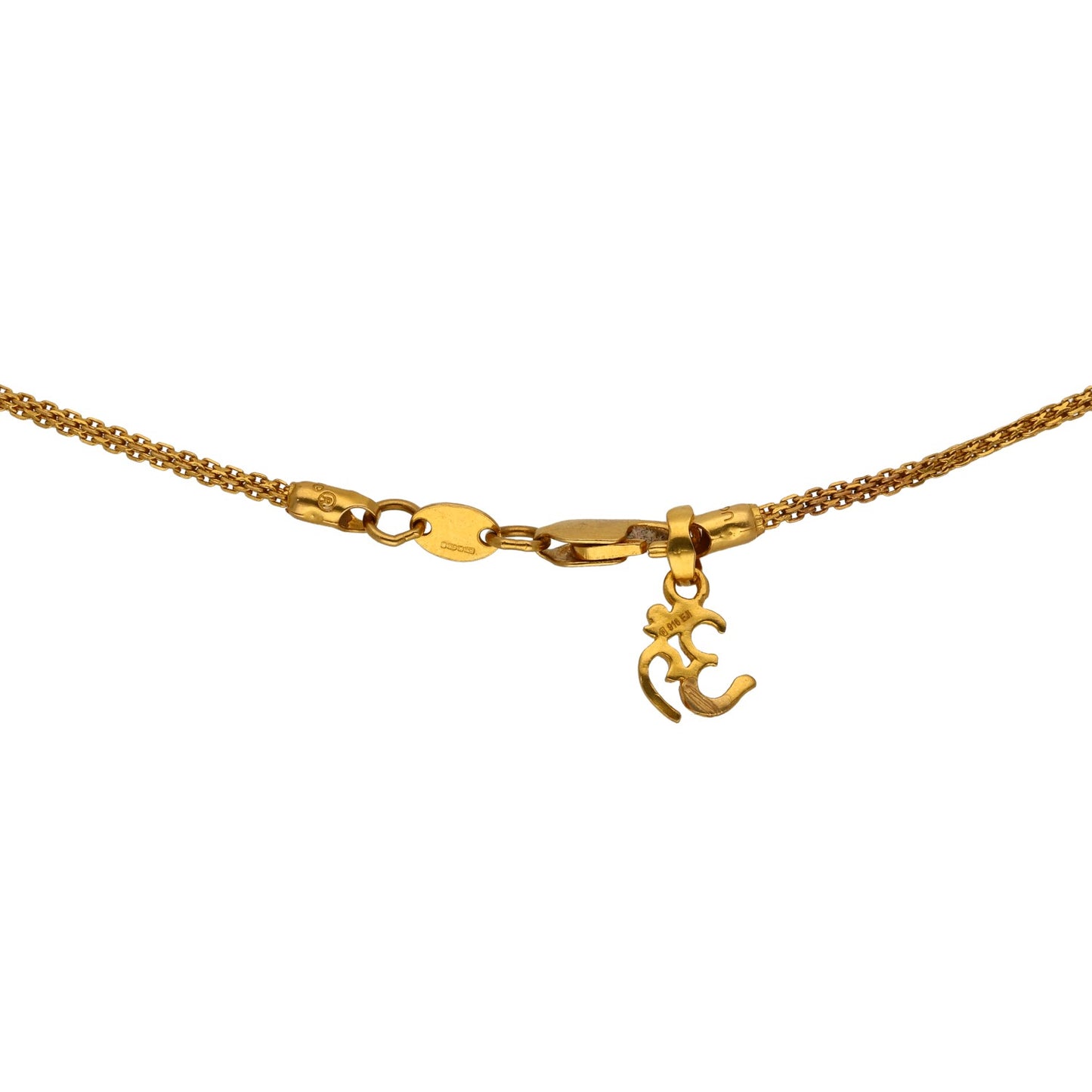 22ct Gold Ohm Pendant With Chain