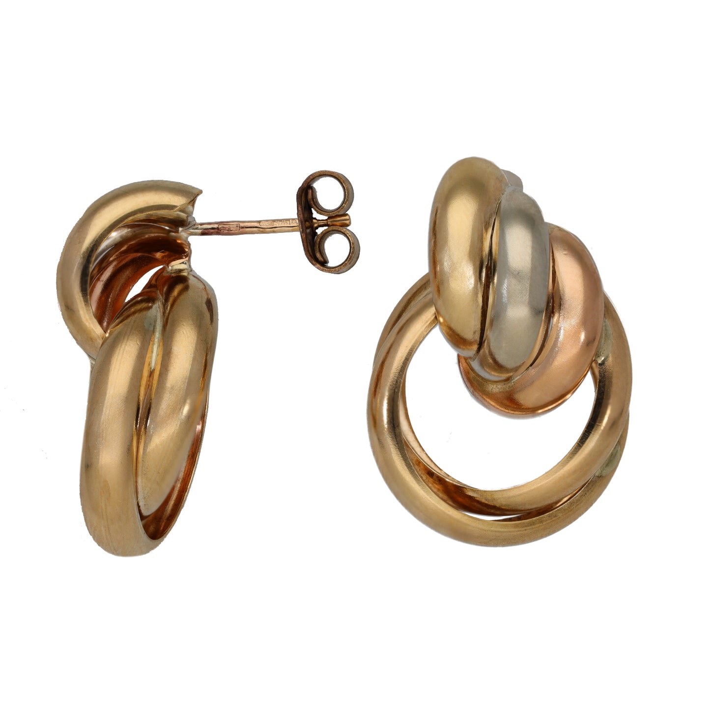 9ct Tri-Colour Gold Dress/Cocktail Earrings