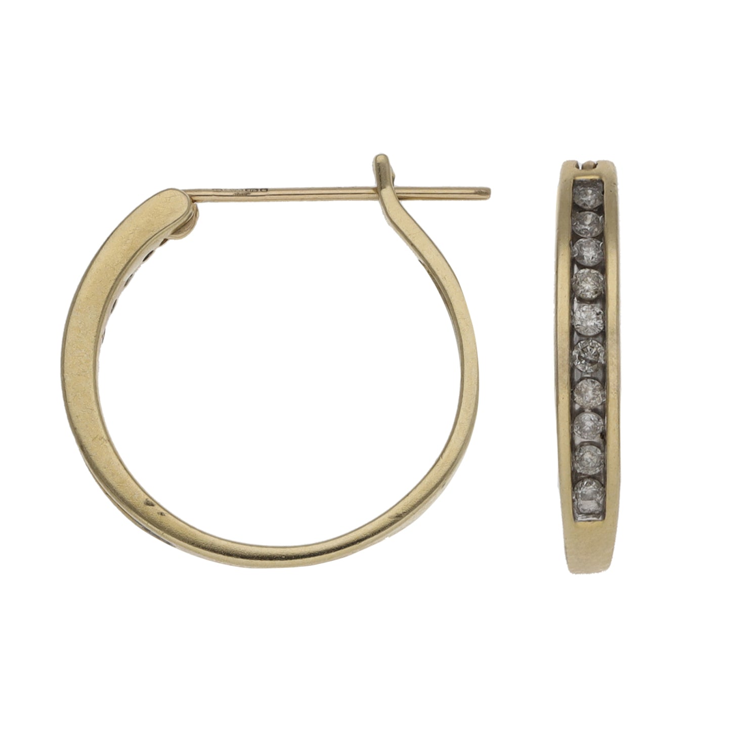9ct Gold 0.20ct Diamond Hoop Earrings