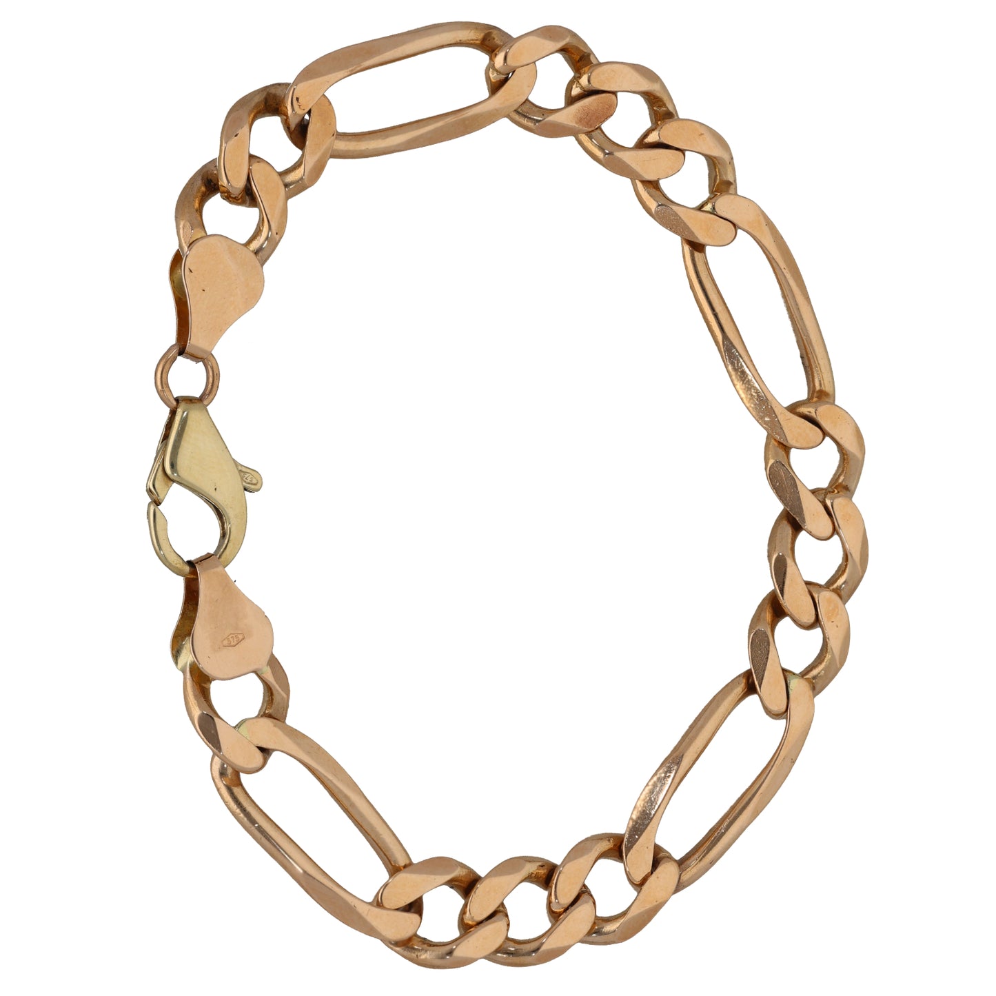 9ct Bicolour Gold Figaro Bracelet