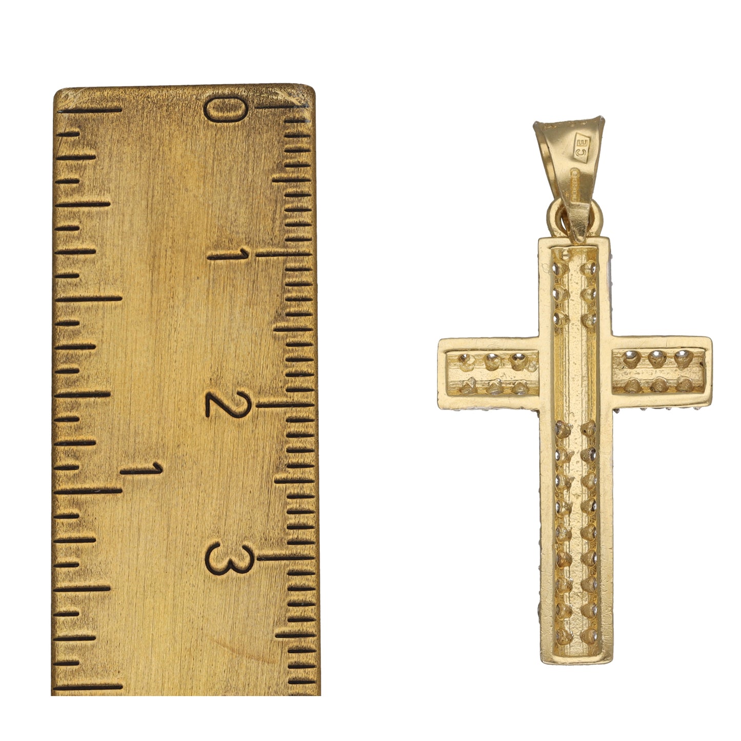 14ct Gold Cubic Zirconia Cross Pendant