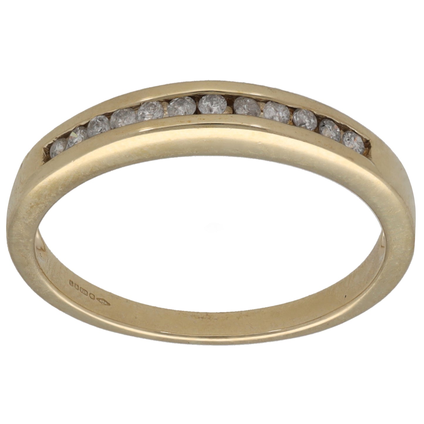 9ct Gold 0.12ct Diamond Half Eternity Ring Size M