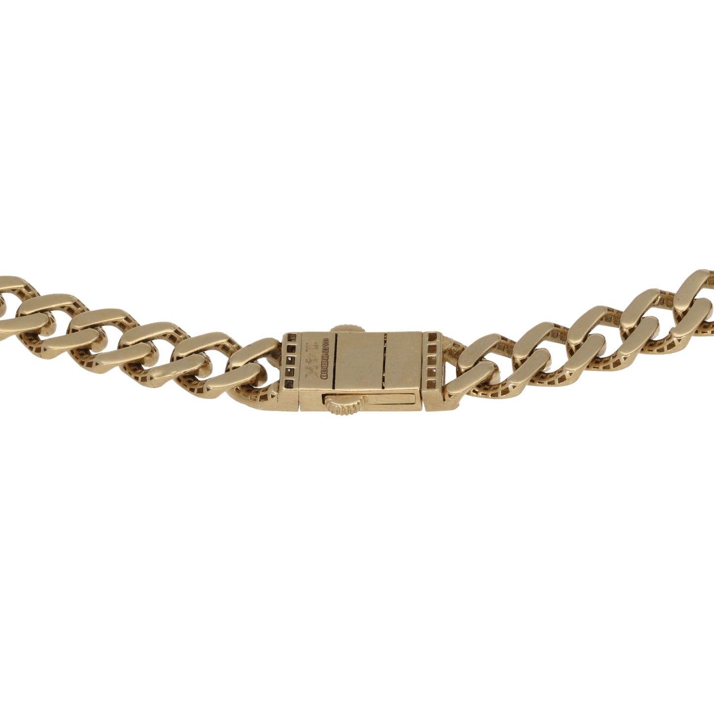 14ct Gold Cubic Zirconia Curb Chain 16"