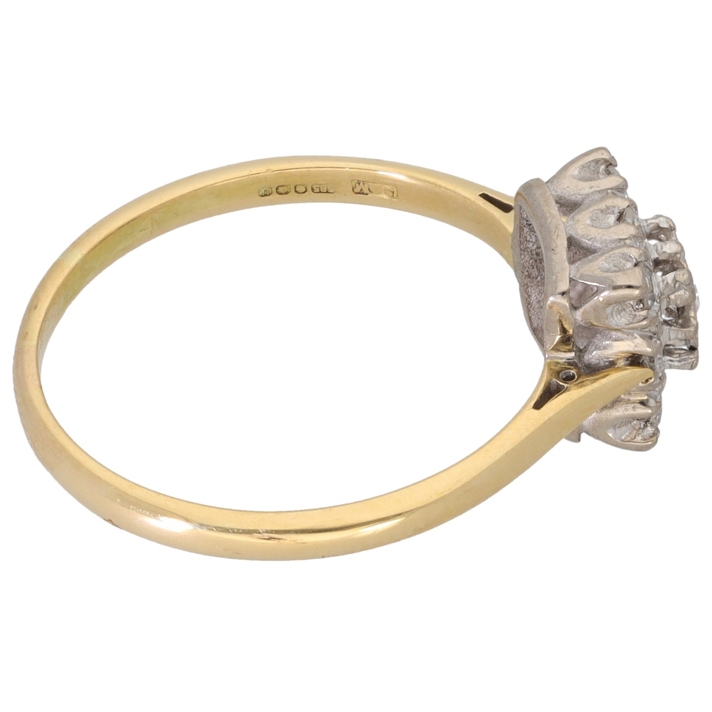 14ct Gold 0.28ct Diamond Cluster Ring Size P