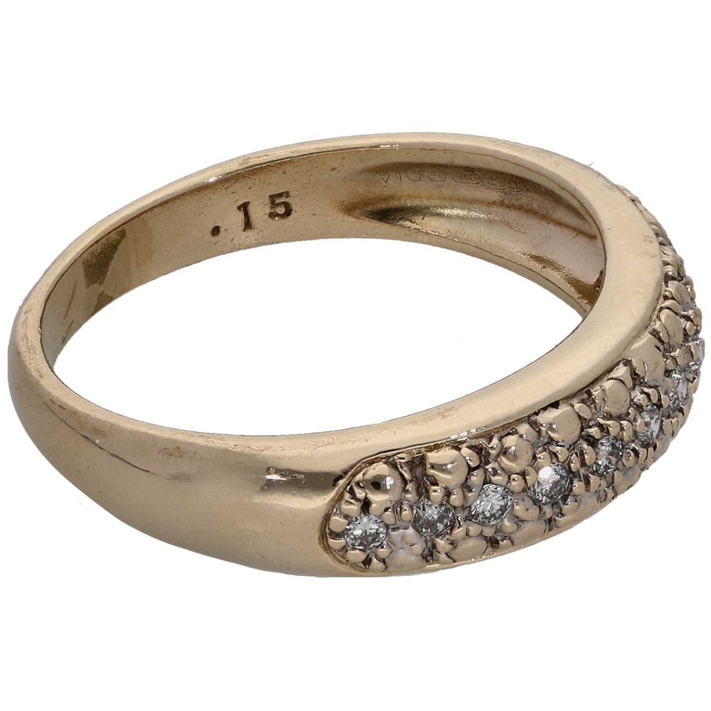 9ct Gold 0.15ct Diamond Half Eternity Ring Size N