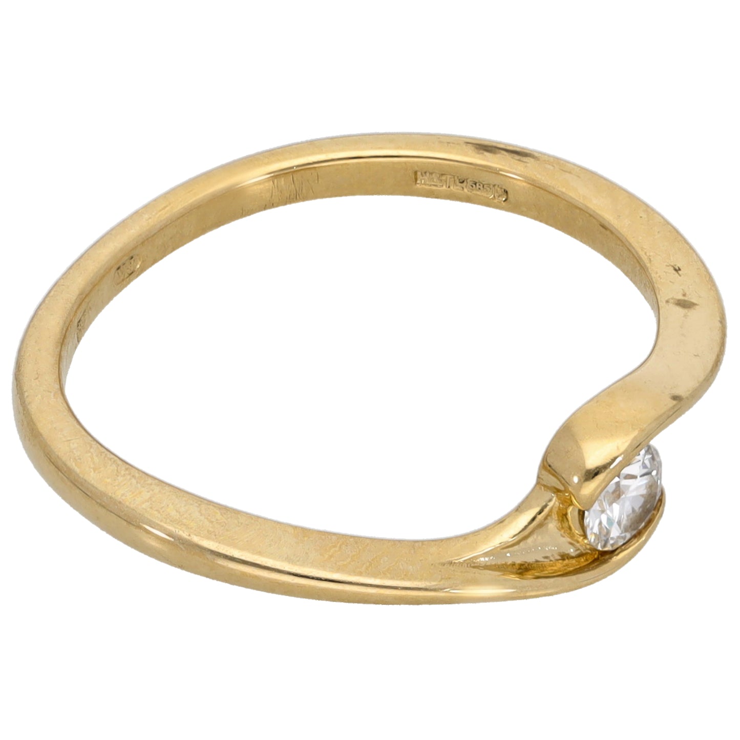 14ct Gold 0.15ct Diamond Solitaire Ring Size N