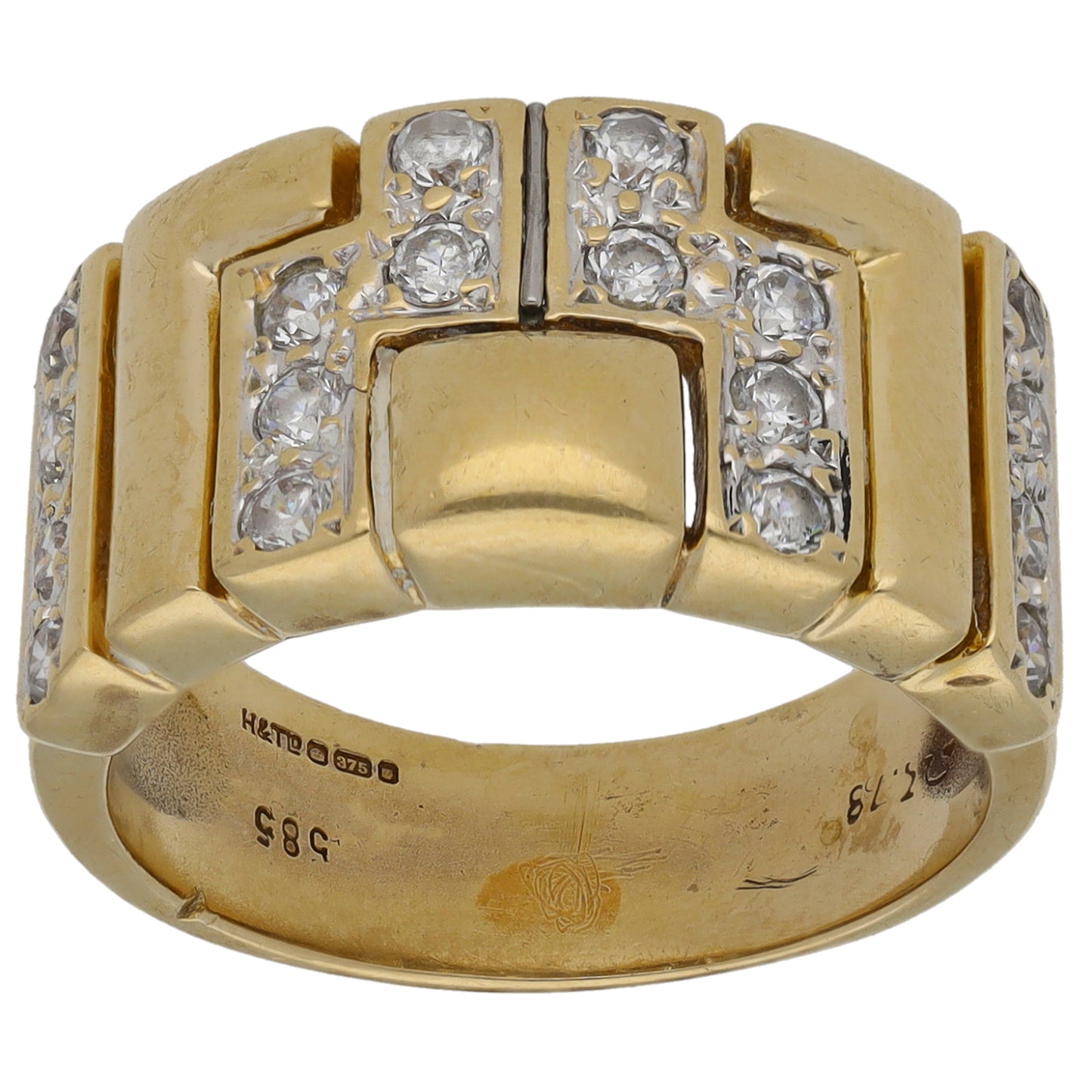 9ct Gold Cubic Zirconia Alternative Ring Size O