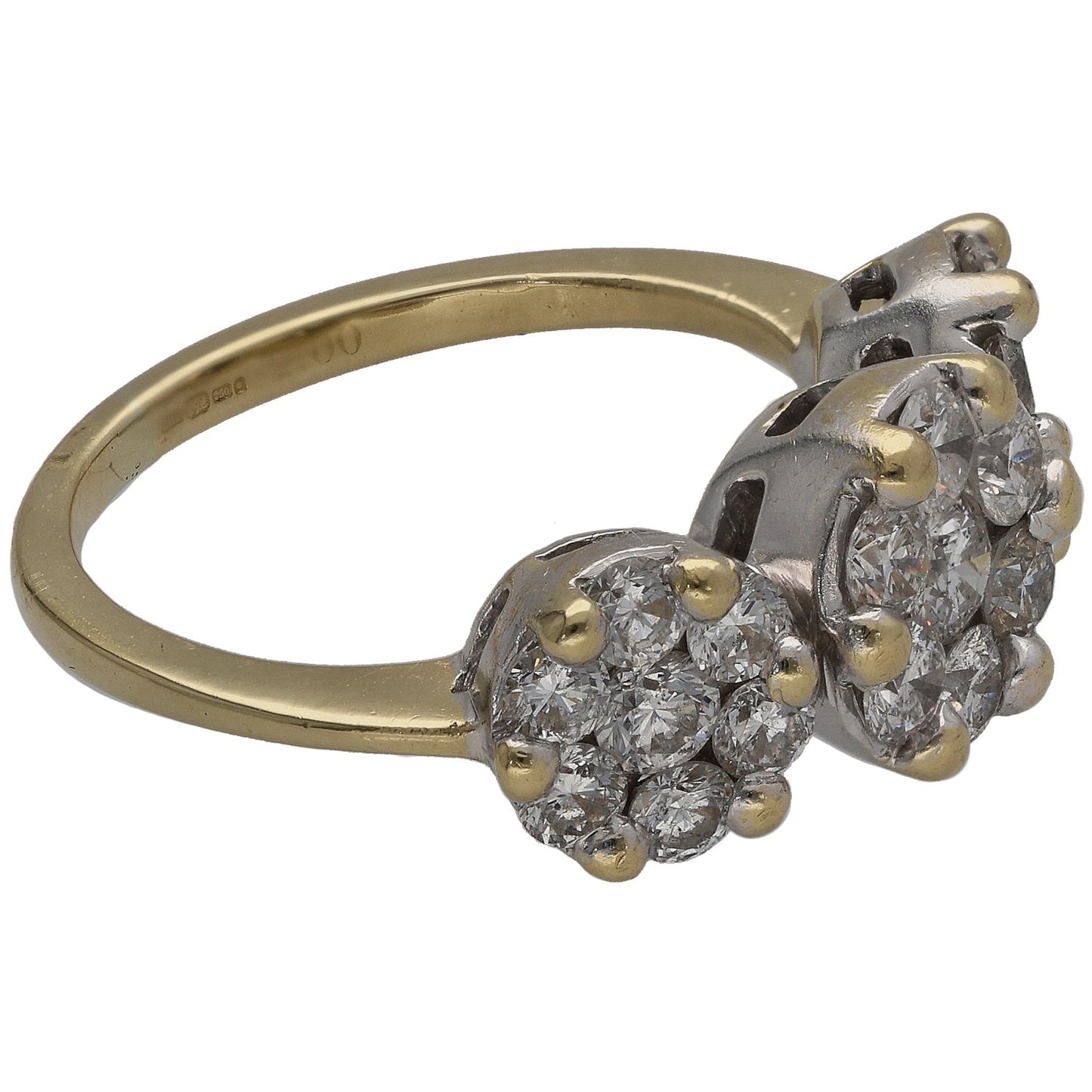 18ct Gold 1.79ct Diamond Cluster Ring Size O