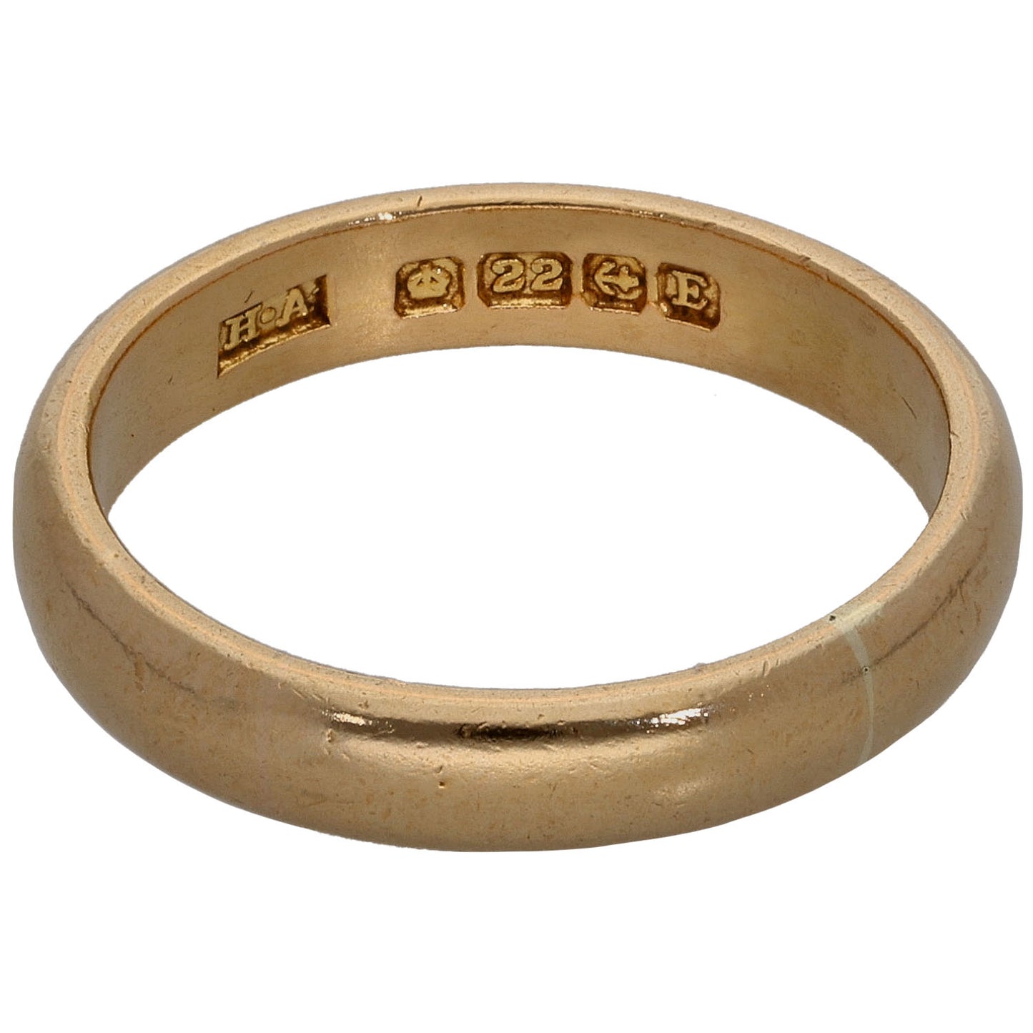 22ct Gold Plain Wedding Ring Size N