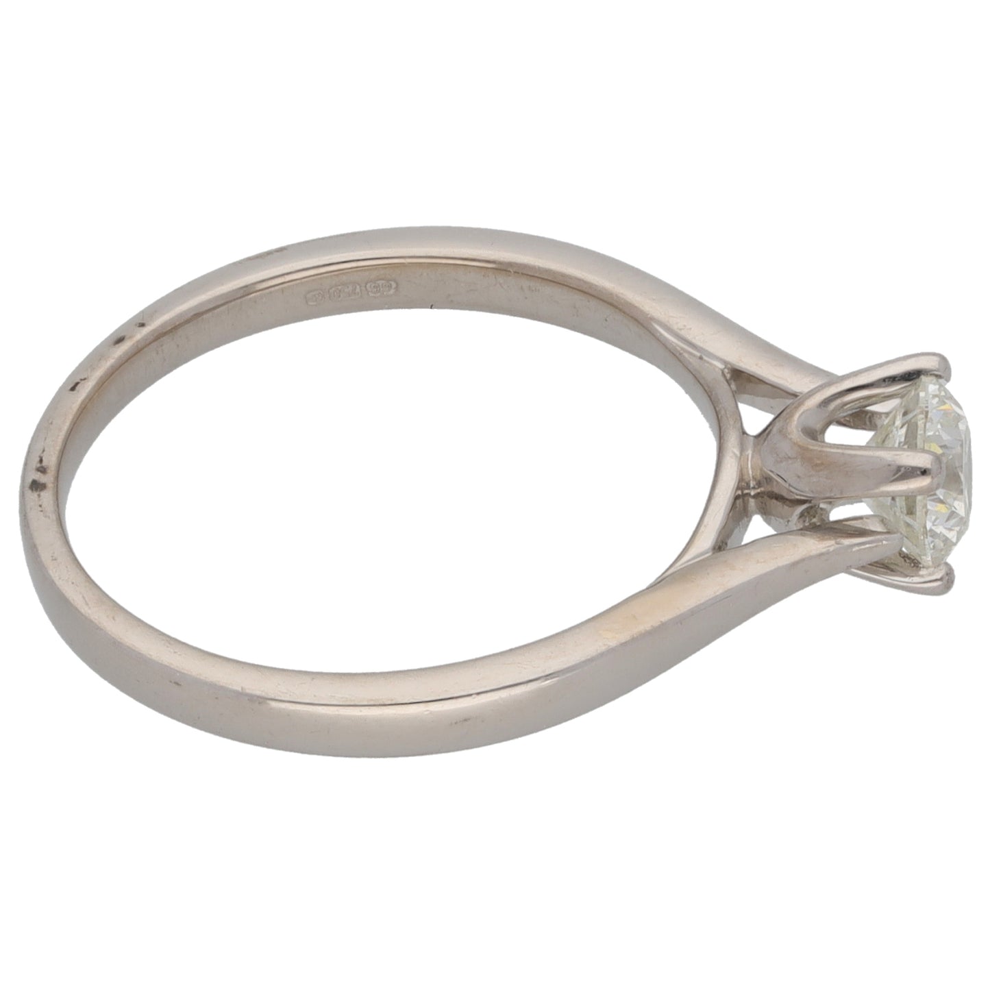 18ct White Gold 0.50ct Diamond Solitaire Ring Size L