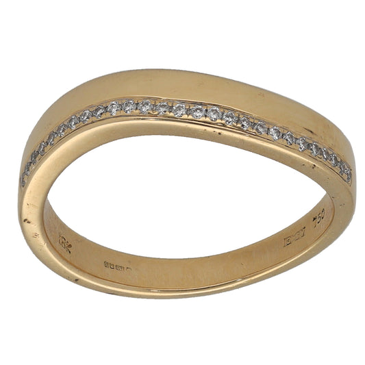18ct Gold 0.14ct Diamond Half Eternity Ring Size L