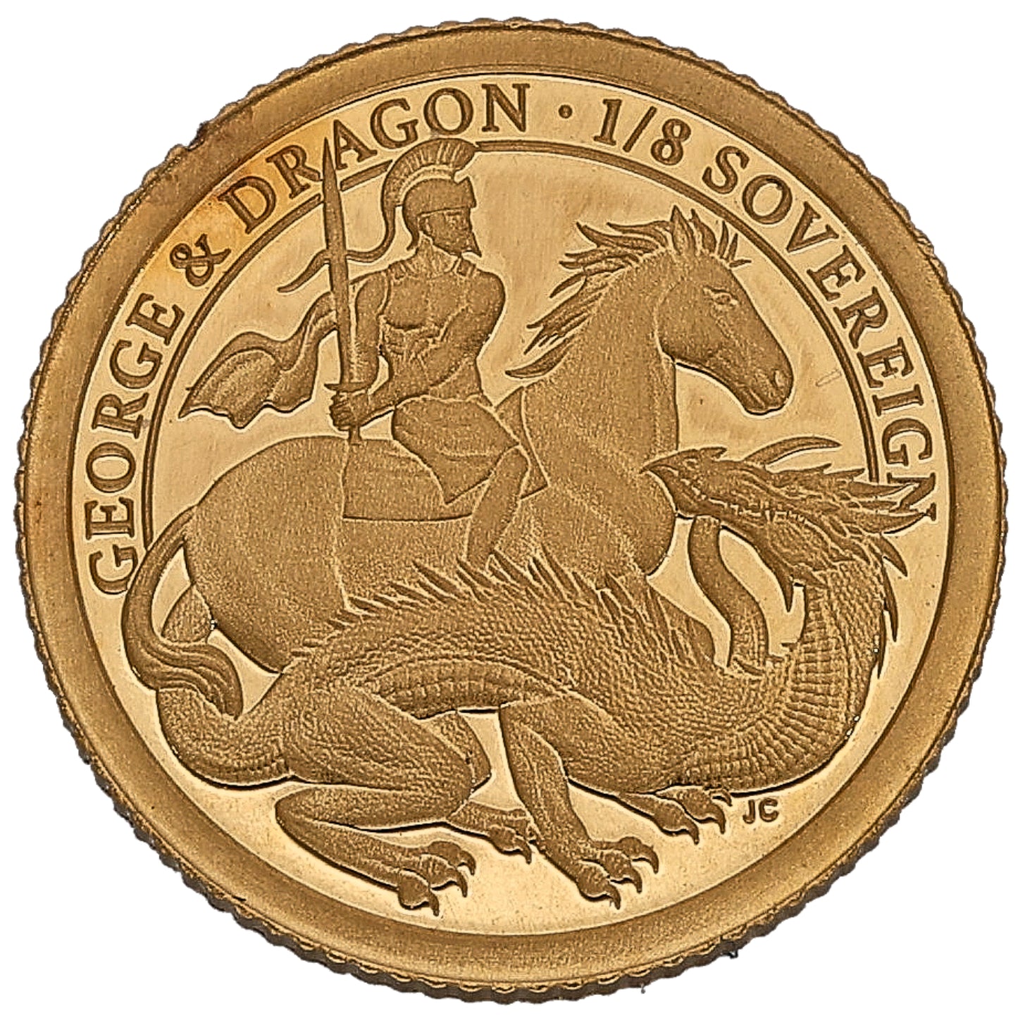 22ct Gold George & Dragon Eighth Sovereign Coin 2021