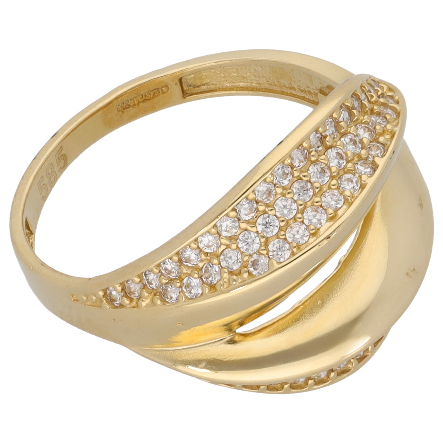 9ct Gold Cubic Zirconia Dress/Cocktail Ring Size N