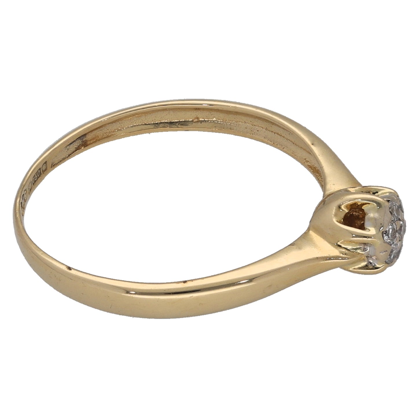 18ct Gold 0.07ct Diamond Cluster Ring Size L