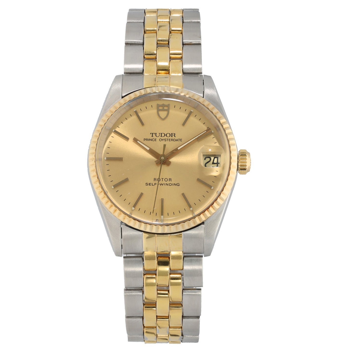 Tudor Prince Oysterdate 72033, champane coloured dial in a stainless steel and gold bracelet, face image