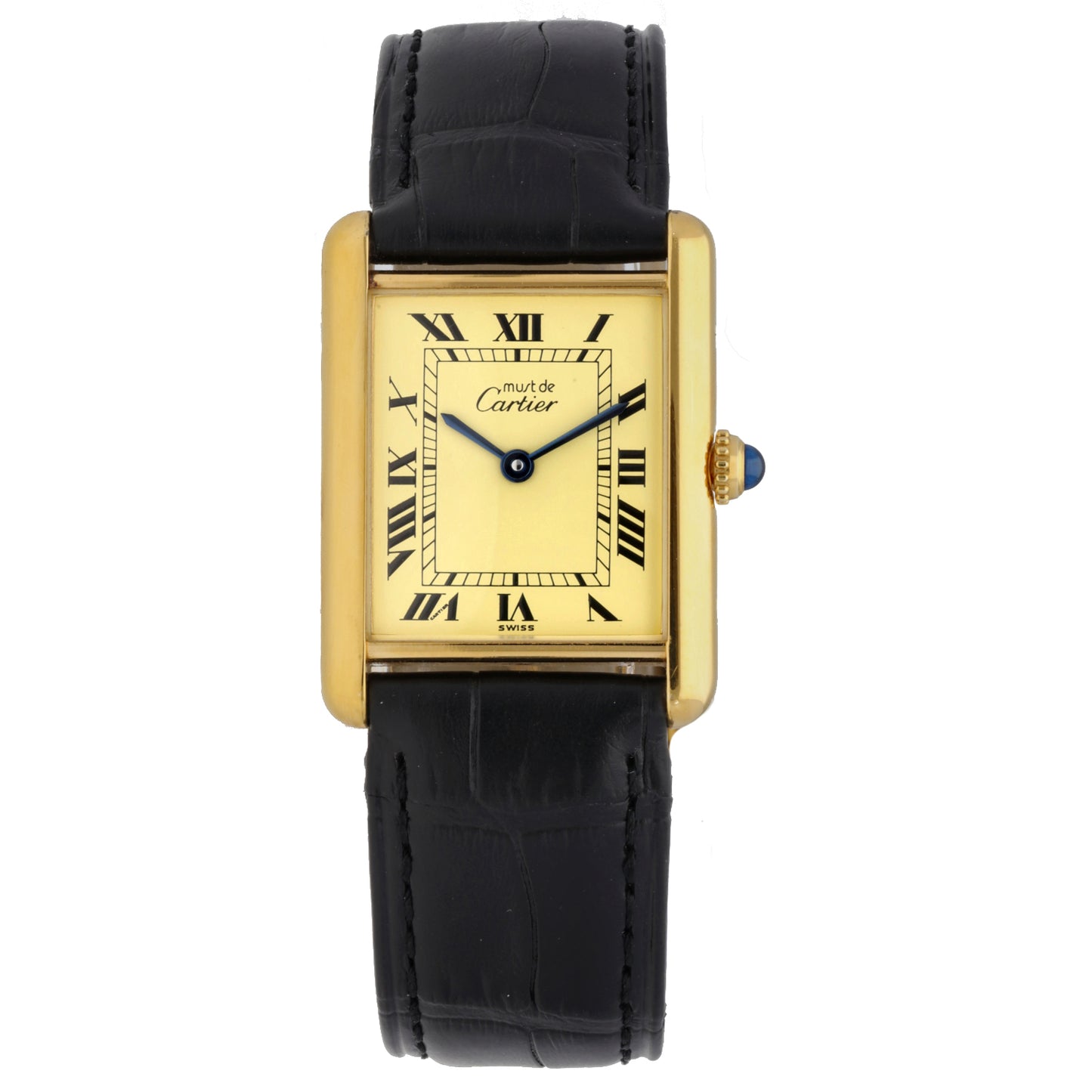 Cartier Tank Vermeil 590005 23.5mm Gold Plated Watch