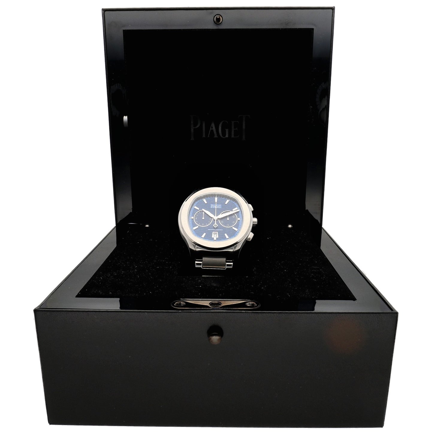 Piaget Polo Chronograph G0A41006 Stainless Steel, Blue Dial, Box Image