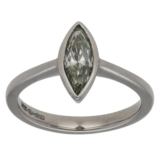 Platinum 0.87ct Diamond Solitaire Ring Size M