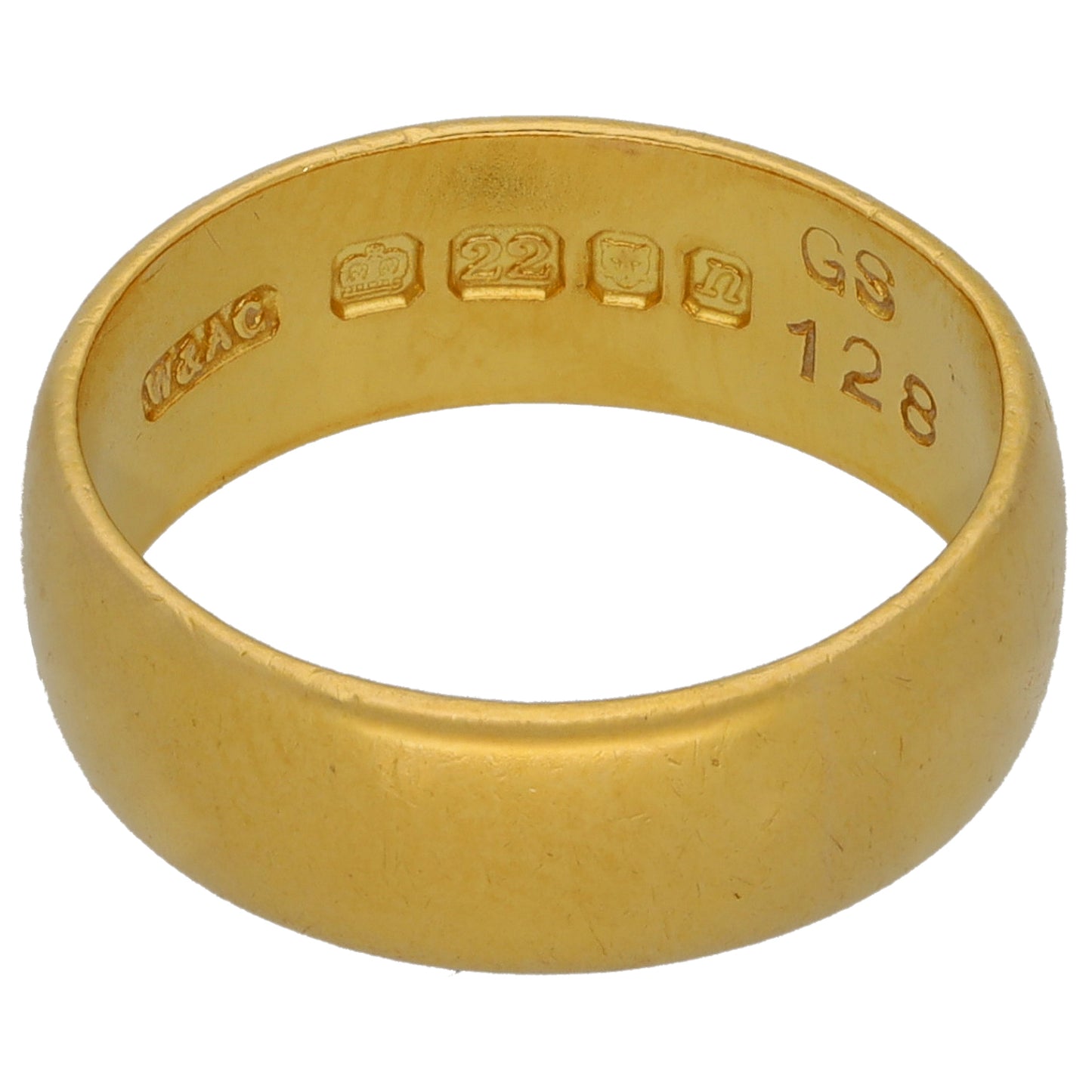 22ct Gold Plain Wedding Ring Size L