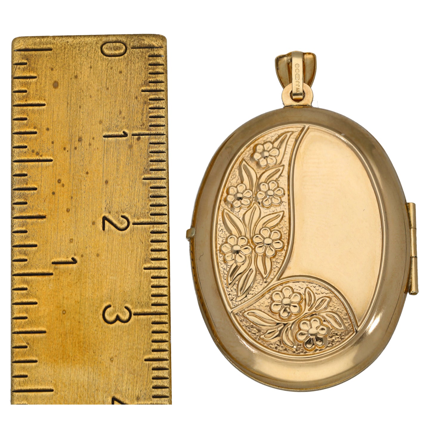 9ct Gold Patterned Locket Pendant