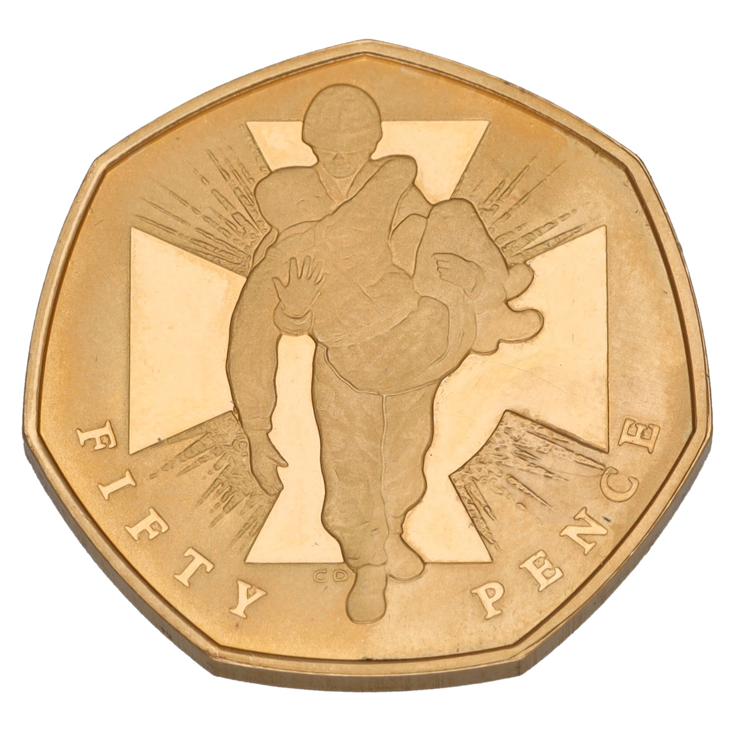 22ct Gold British Military Fifty Pence Coin 2006
