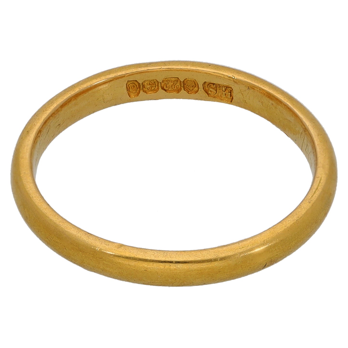 22ct Gold Plain Wedding Ring Size L