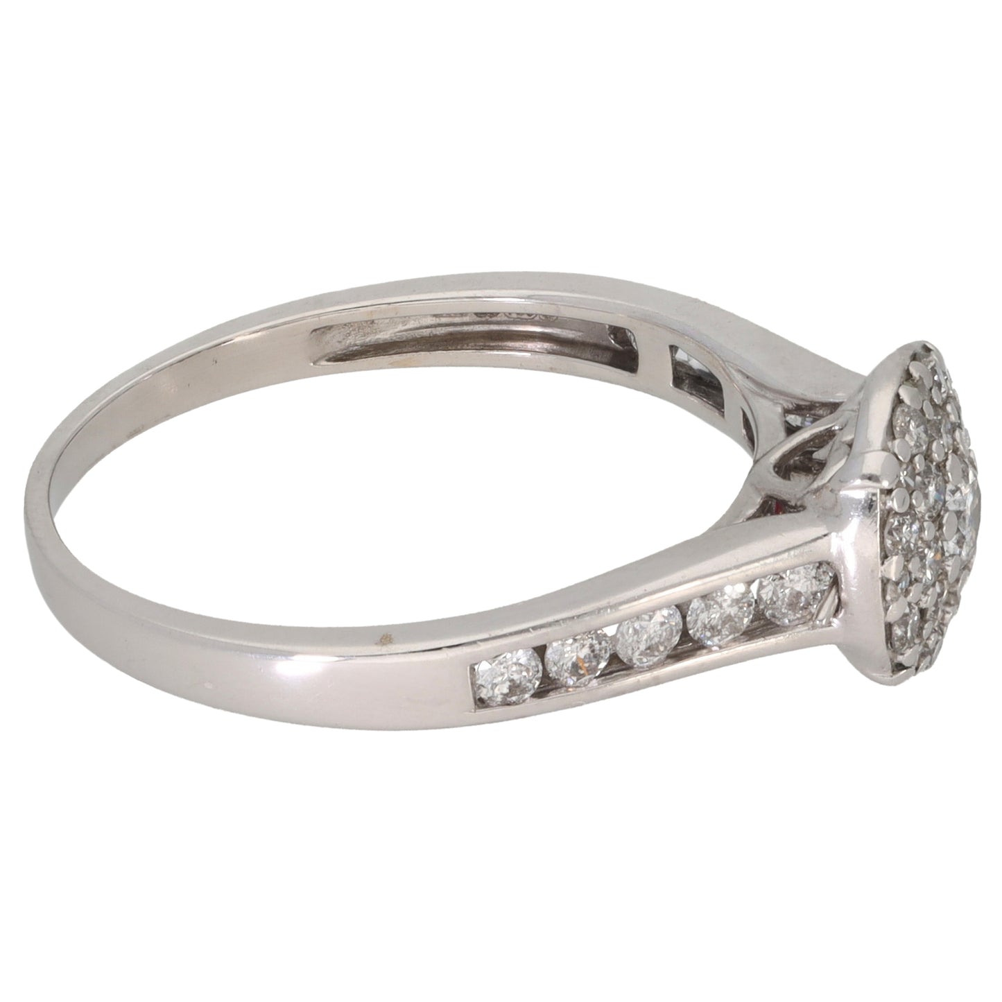 18ct White Gold 0.64ct Diamond Cluster Ring Size O