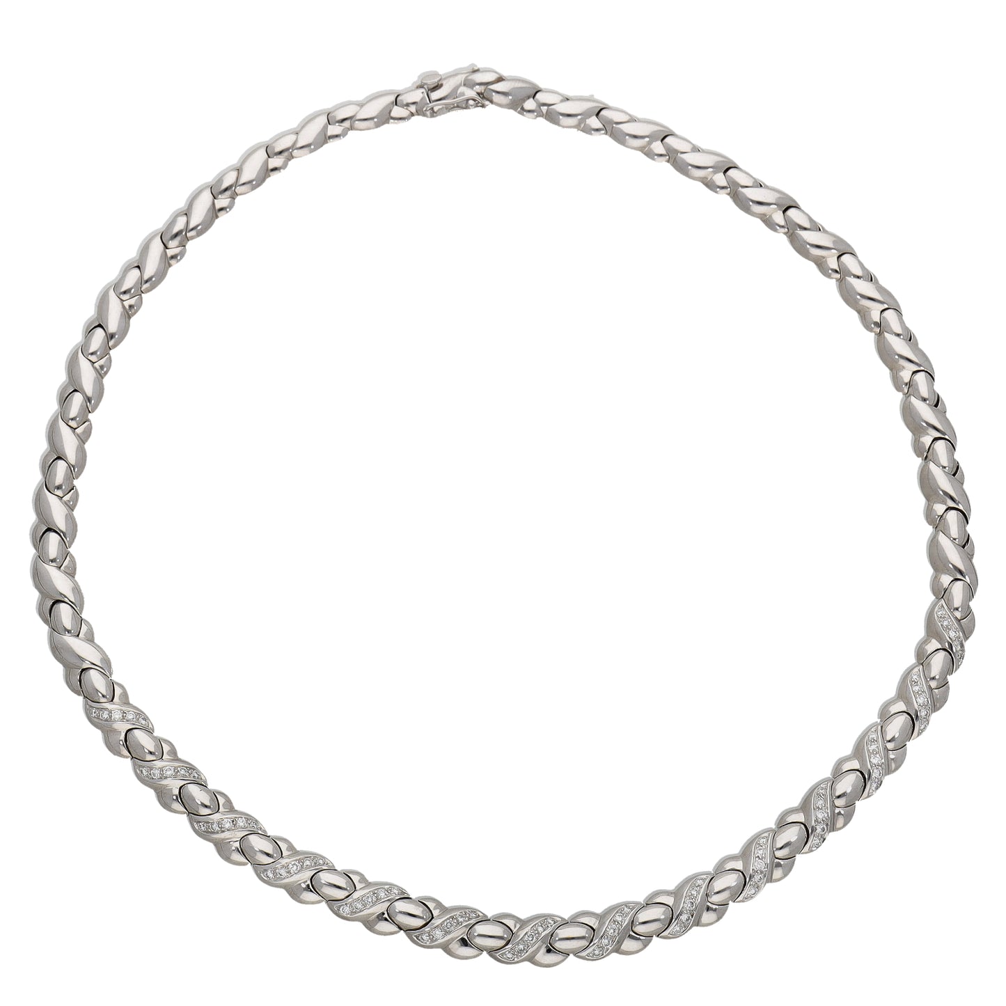 18ct White Gold 1.40ct Diamond Fancy Necklace 16"