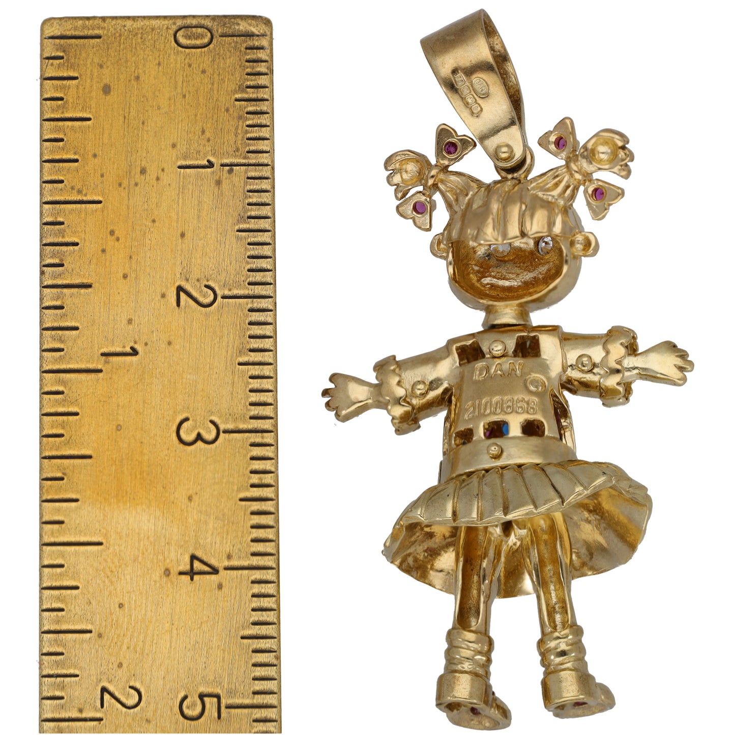 9ct Gold Imitation Gems Dolly Pendant