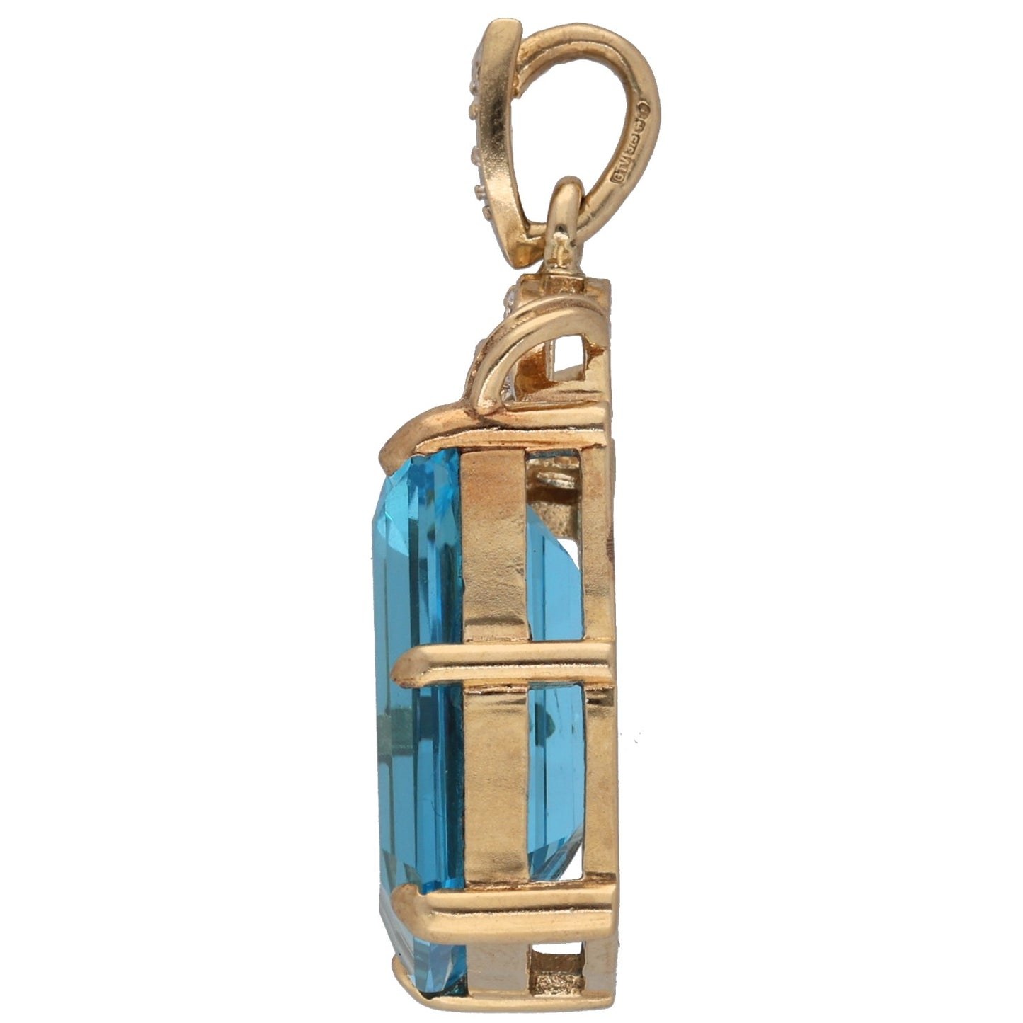 9ct Gold Topaz & 0.09ct Diamond Dress/Cocktail Pendant