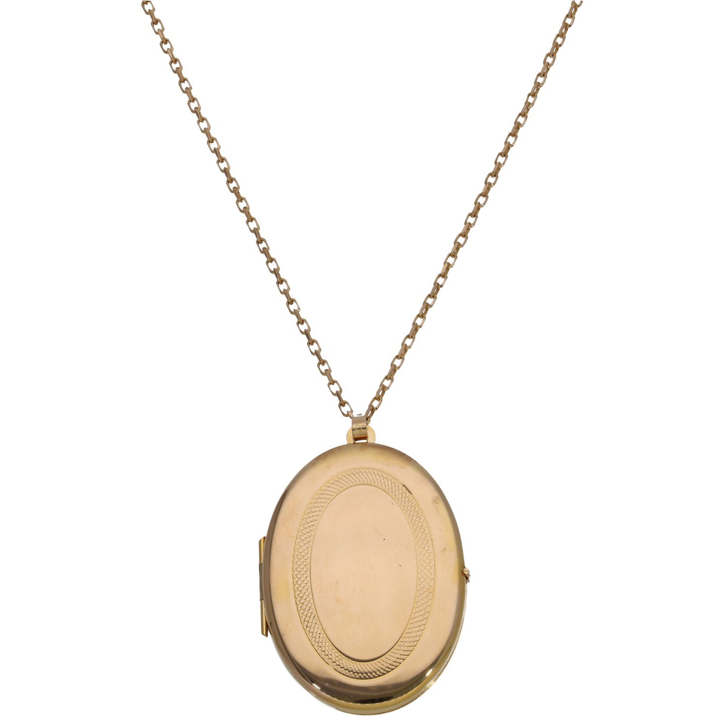 9ct Gold Patterned Locket Pendant With Chain
