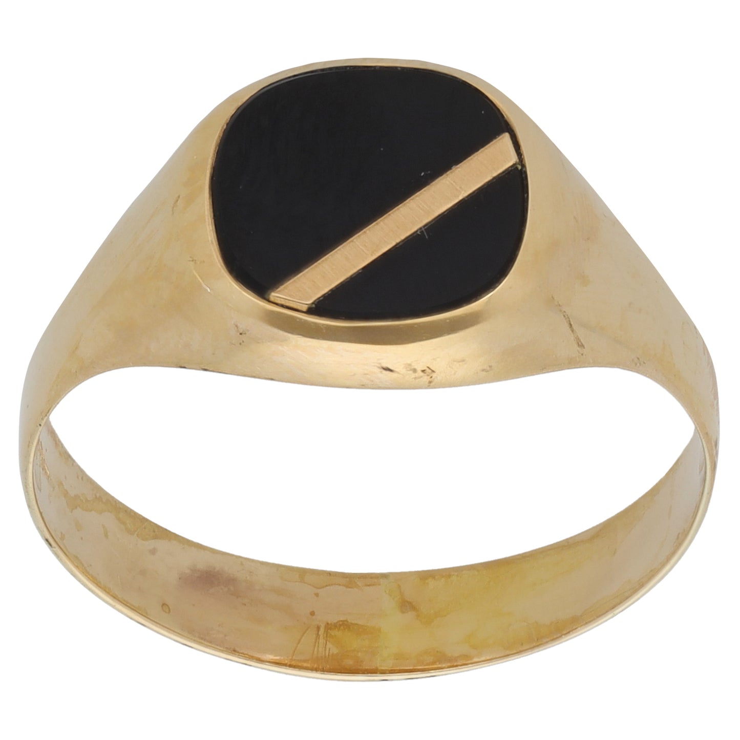9ct Gold Onyx Single Stone Signet Ring Size S