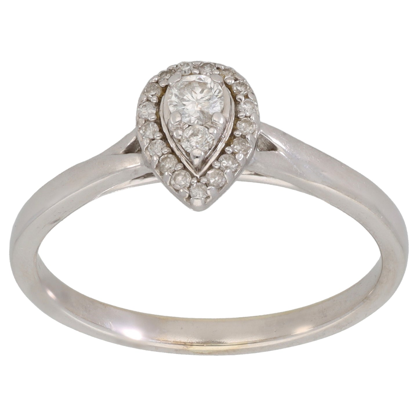 9ct White Gold 0.205ct Diamond Cluster Ring Size R