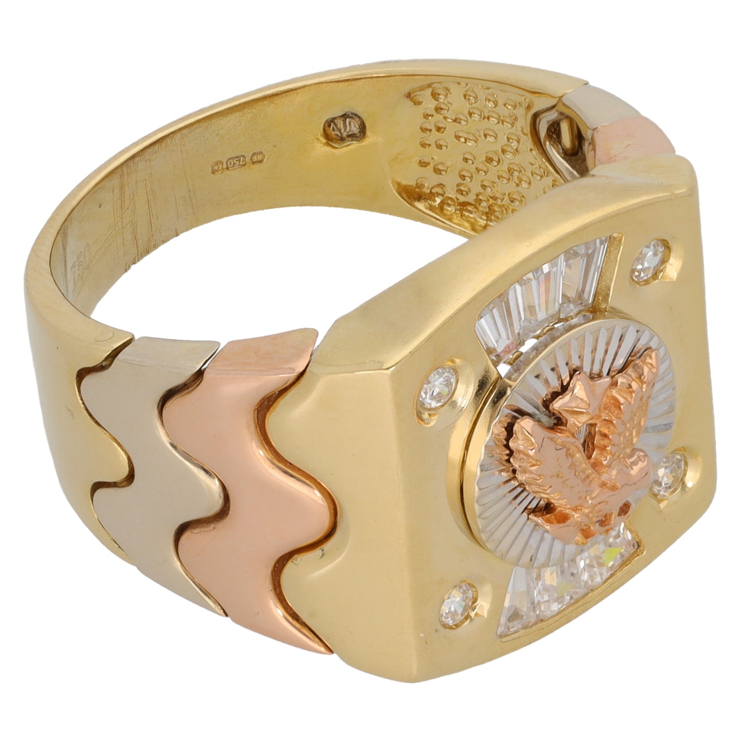 18ct Gold Cubic Zirconia Alternative Ring Size S