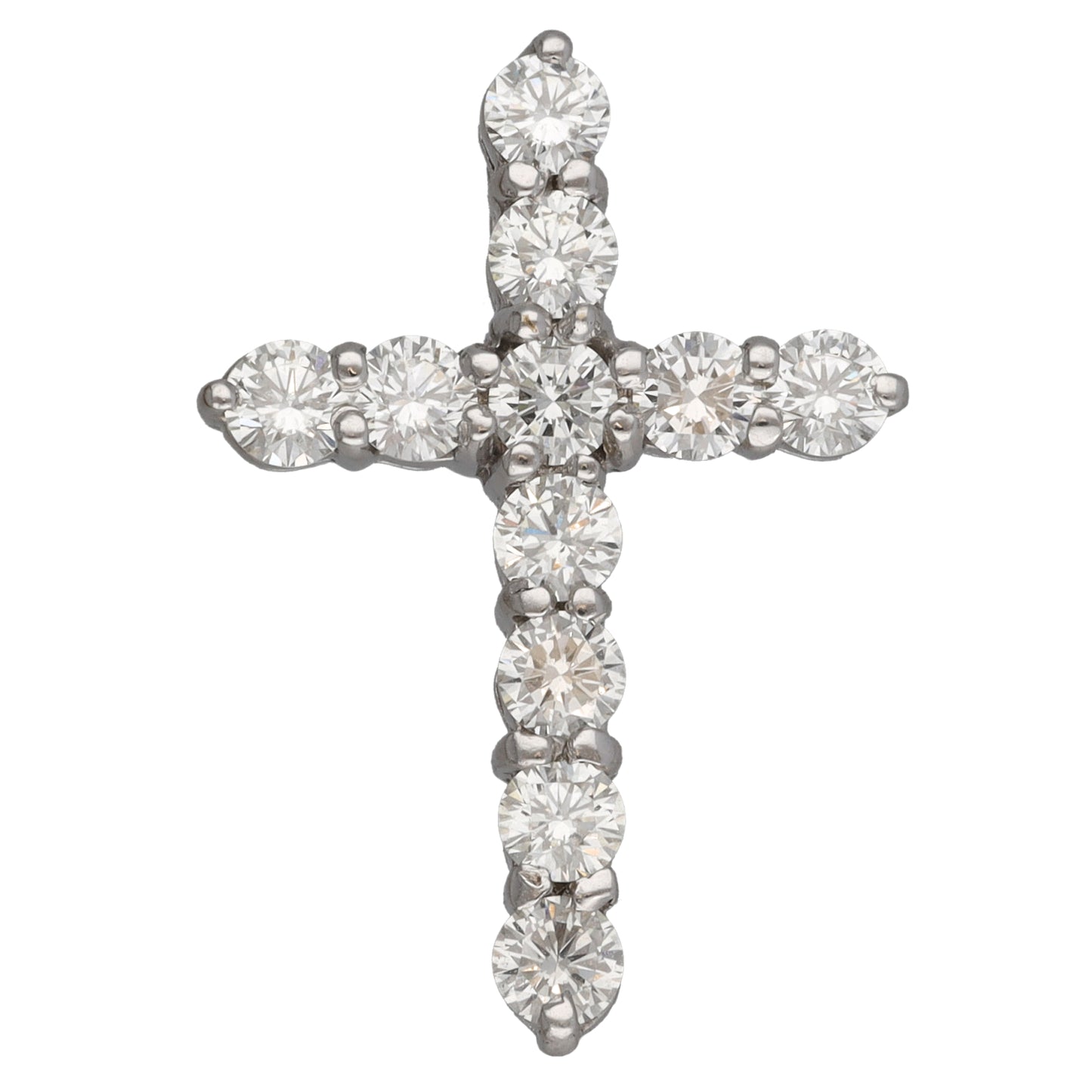 18ct White Gold 1.65ct Diamond Cross Pendant