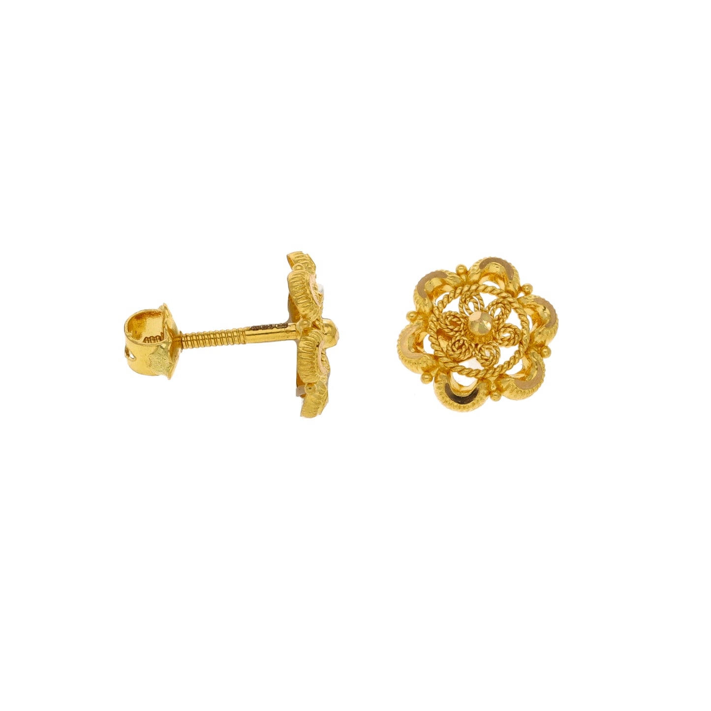 New 22ct Gold Flower Stud Earrings