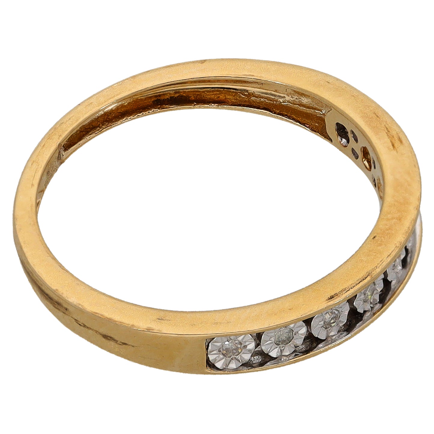 9ct Gold 0.05ct Diamond Half Eternity Ring Size L