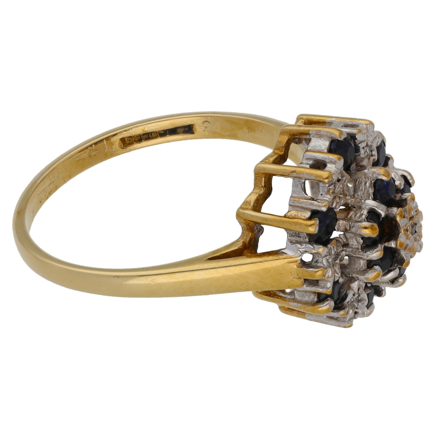 9ct Gold 0.035ct Diamond & Sapphire Dress/Cocktail Ring Size N