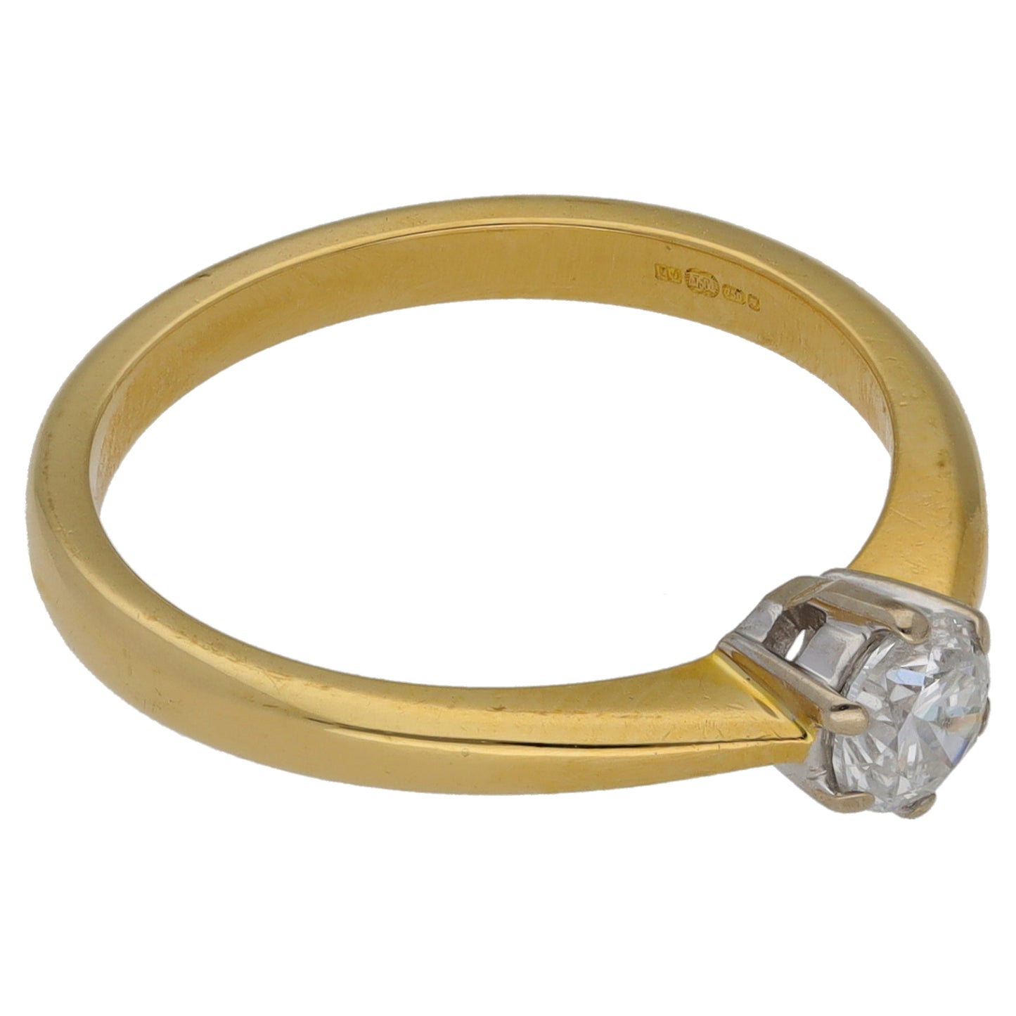 18ct Gold 0.33ct Diamond Solitaire Ring Size L