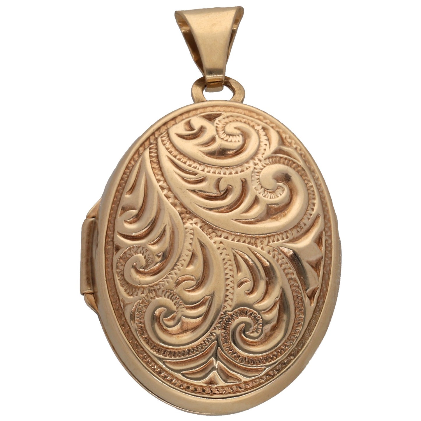 9ct Gold Patterned Locket Pendant