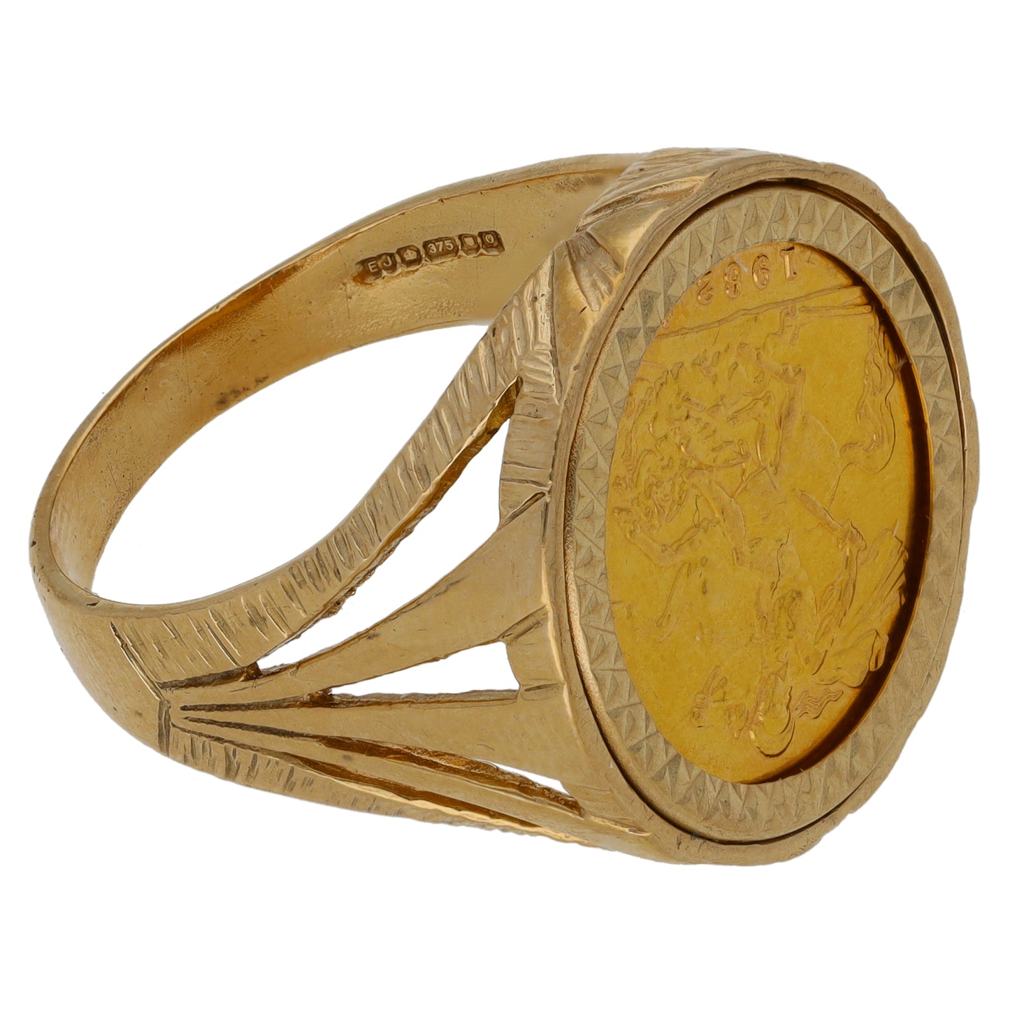 9ct Gold Coin Ring Size Y
