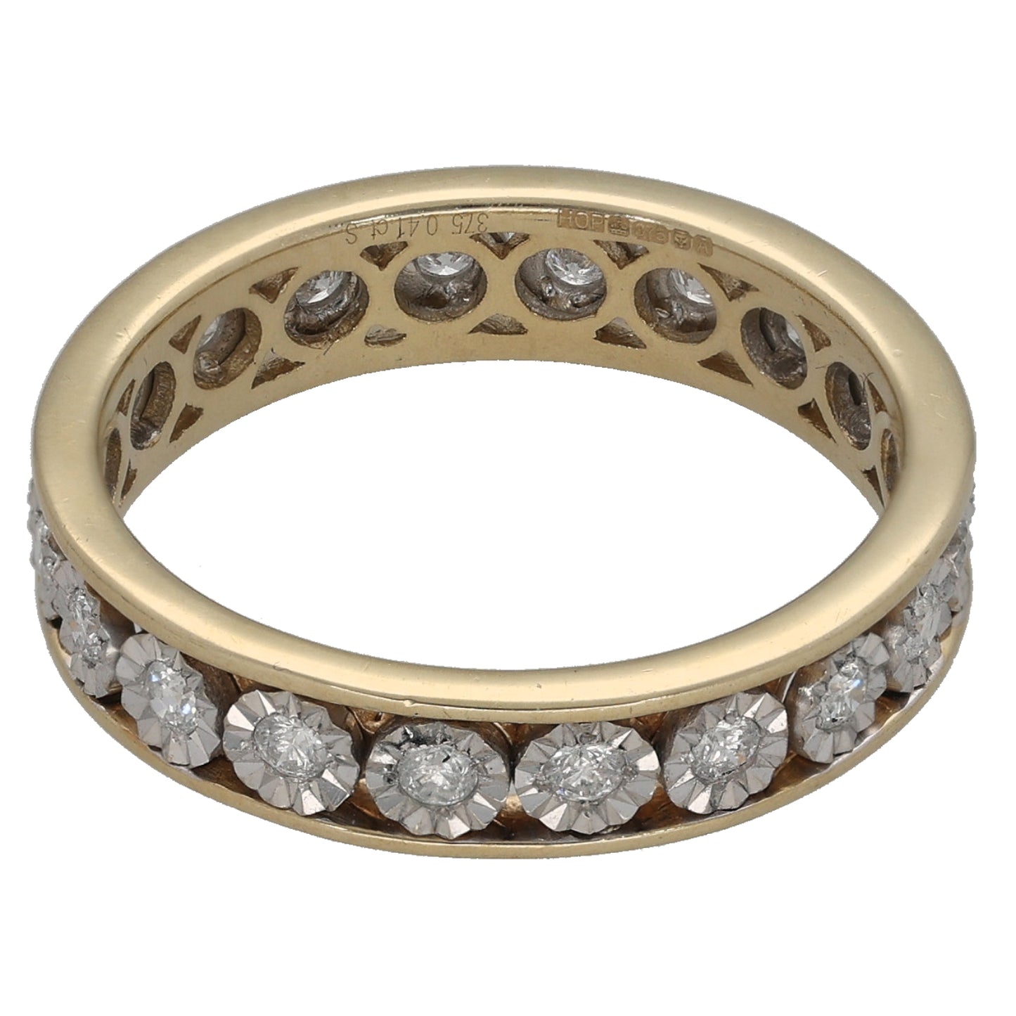 9ct Gold 0.41ct Diamond Eternity Ring Size Q