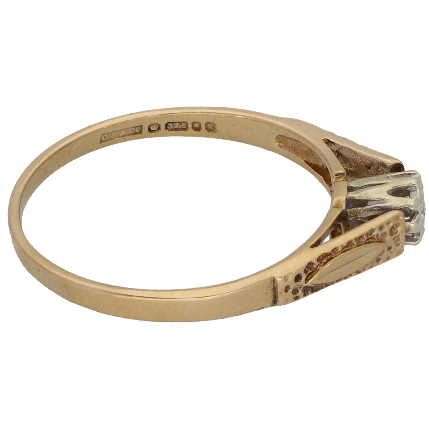 9ct Gold 0.005ct Diamond Solitaire Ring Size P
