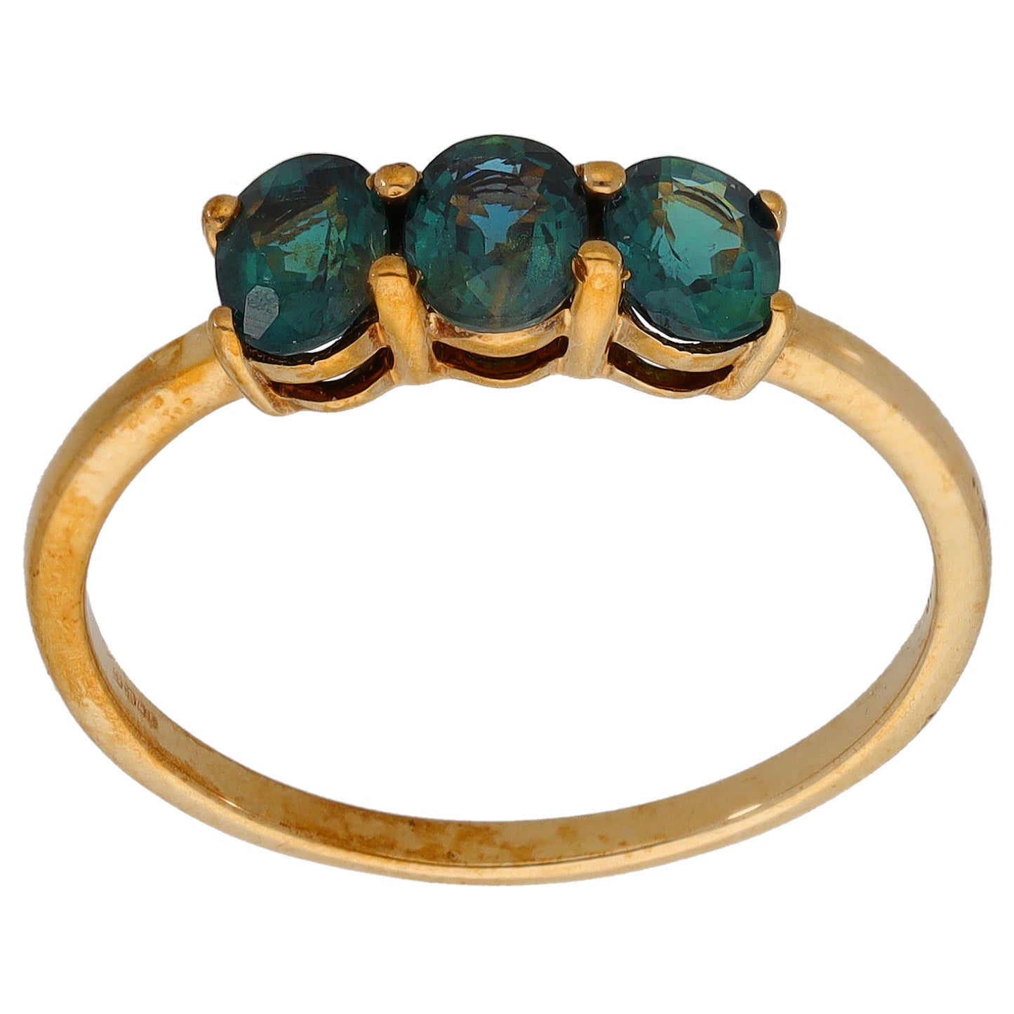 9ct Gold Sapphire Trilogy Ring Size Q