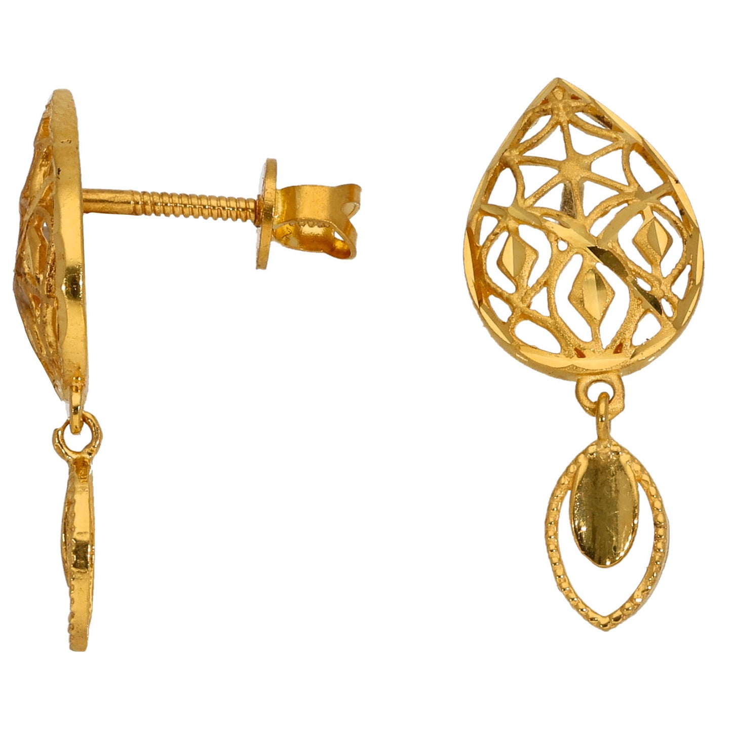 New 22ct Gold Tear Drop Earrings