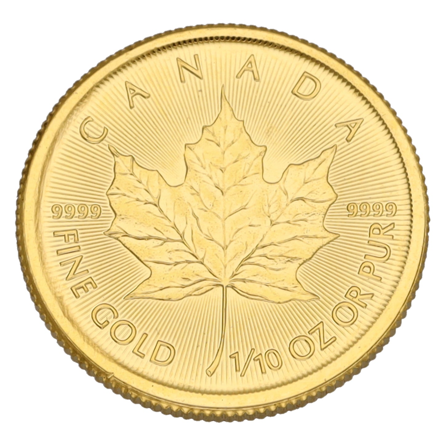 24ct Gold Canada Maple 1/10 OZ Coin 2017