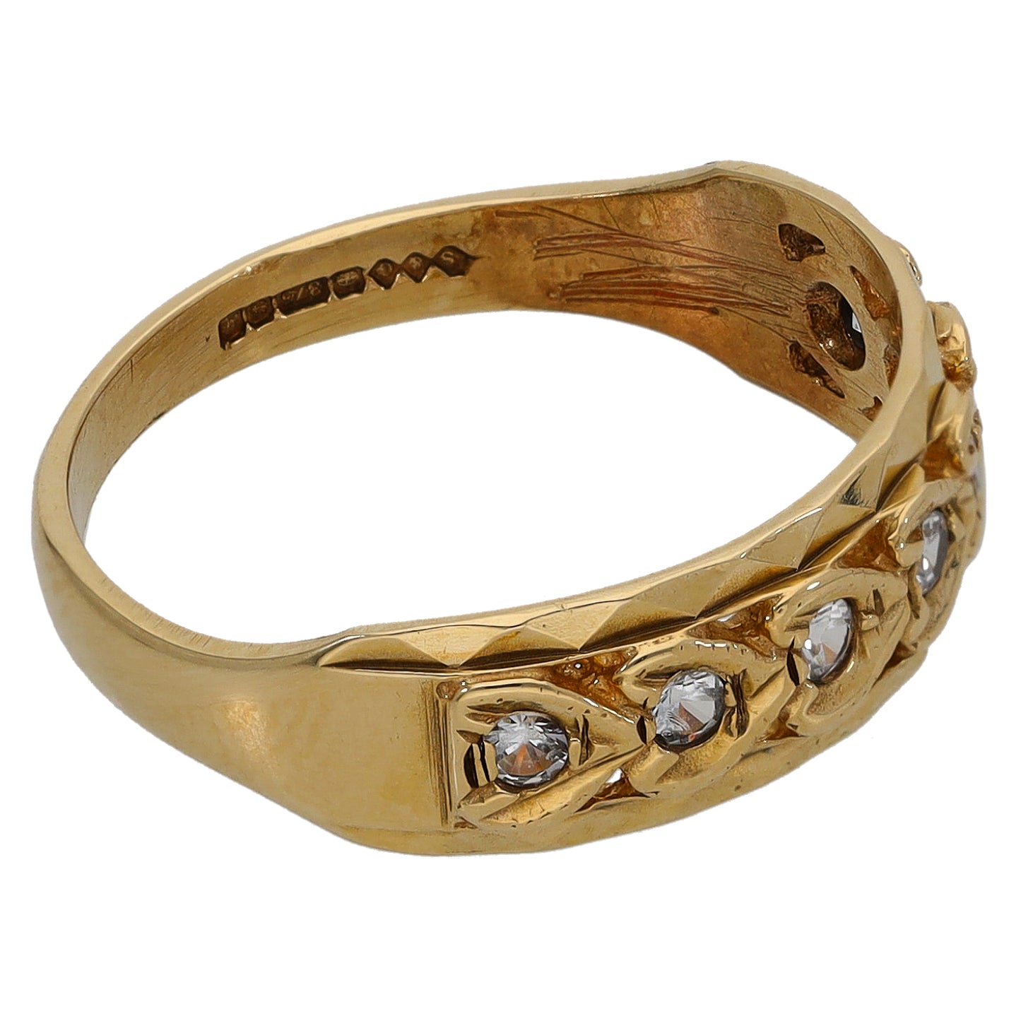 9ct Gold Cubic Zirconia Half Eternity Ring Size M