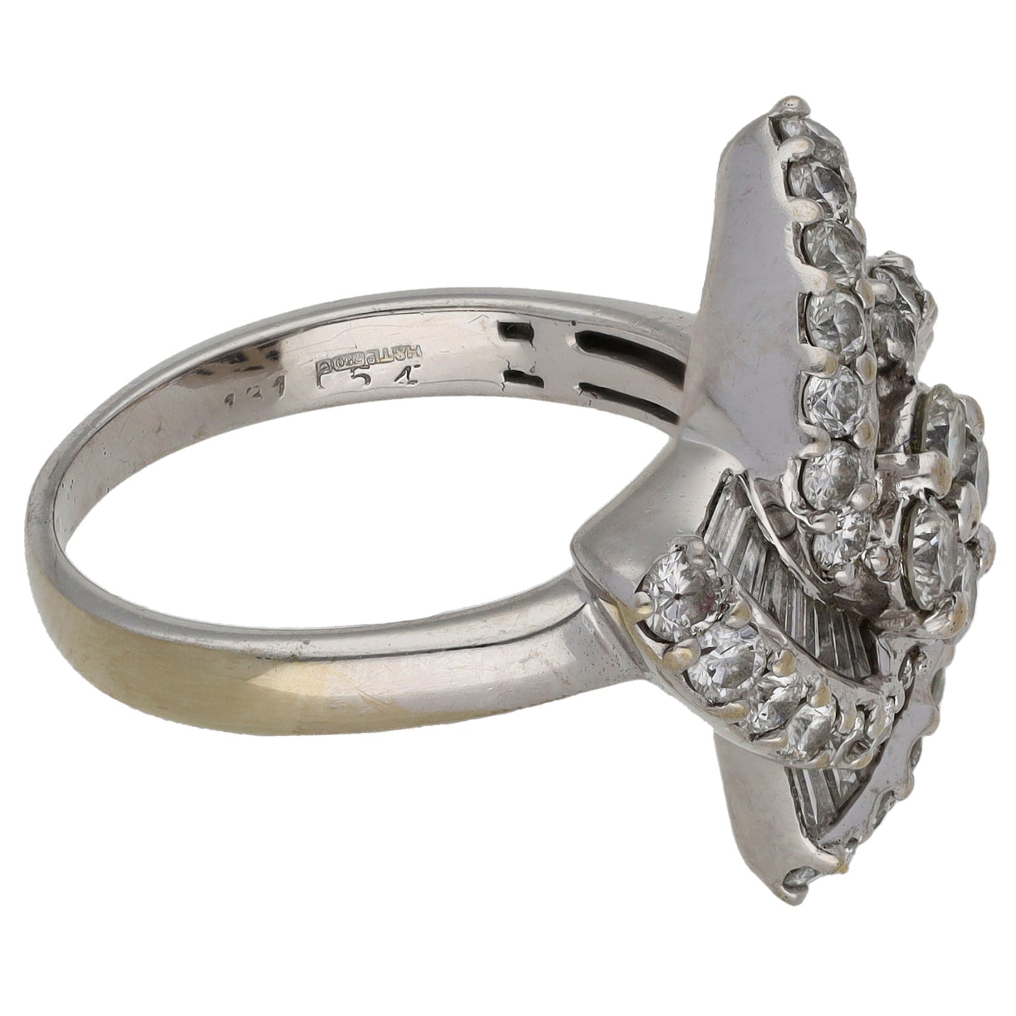 18ct White Gold 1.32ct Diamond Dress/Cocktail Ring Size O