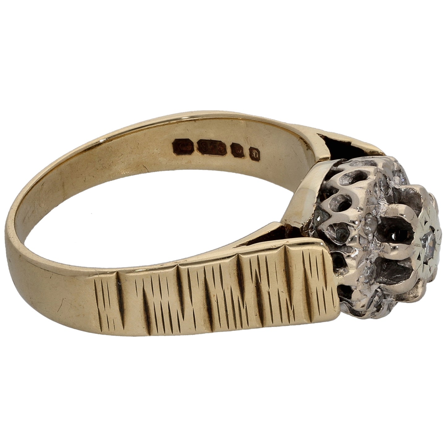 9ct Gold 0.07ct Diamond Cluster Ring Size K